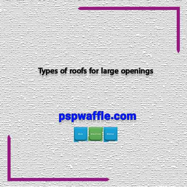 Types of roofs for large openings