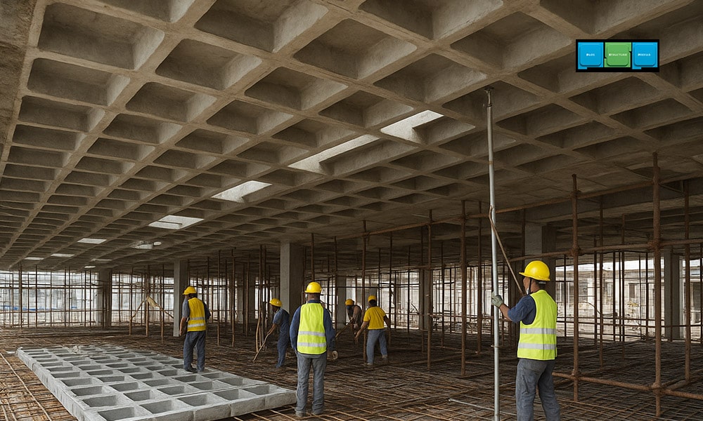 زمان‌بندی و ترتیب مراحل اجرای سقف وافل