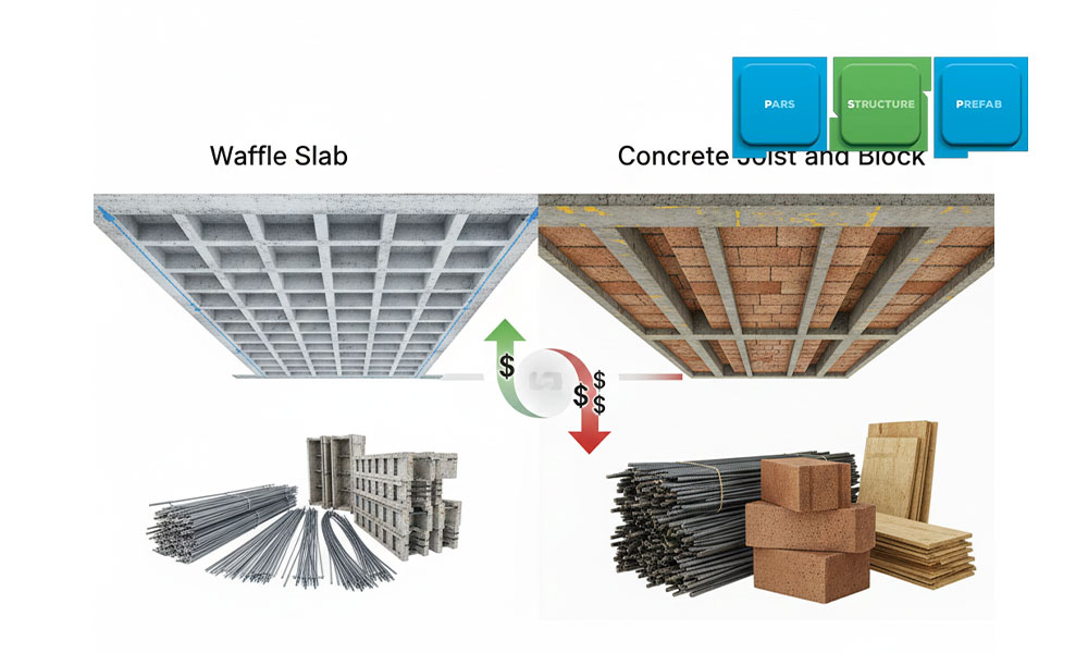 مقایسه اقتصادی کناف سقف وافل و تیرچه بلوک