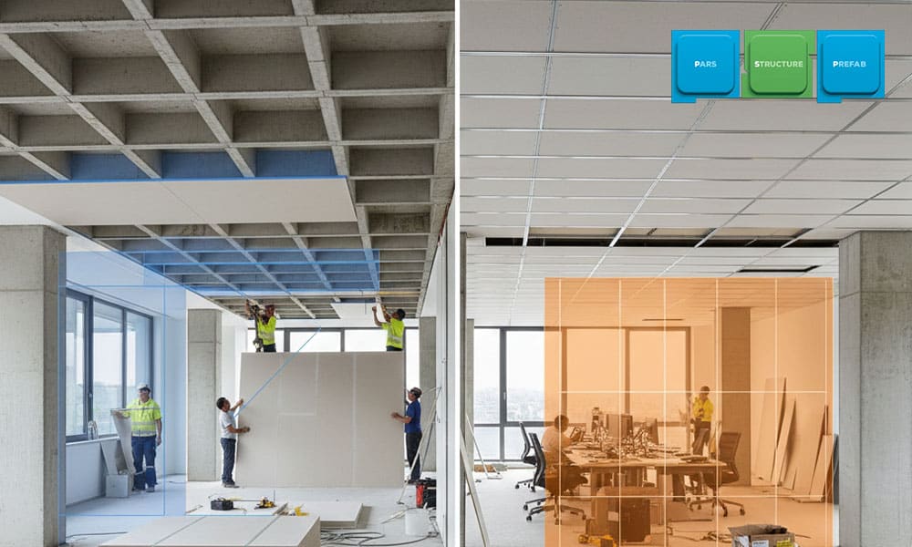 میزان کناف مصرفی در سقف وافل و تیرچه بلوک