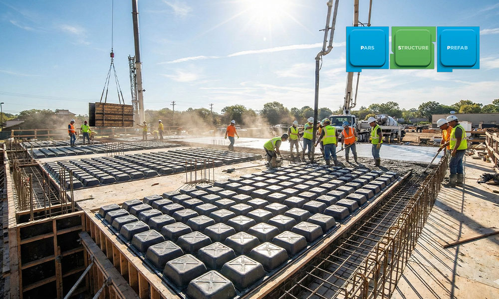 سرعت اجرای سقف وافل در پروژه واقعی