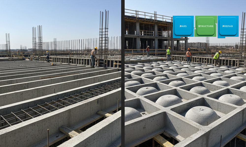 مقایسه سقف وافل یک طرفه و دوطرفه